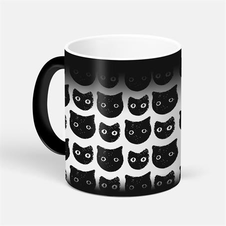 ماگ جادویی؛ پترن گربه های سیاه و سفید